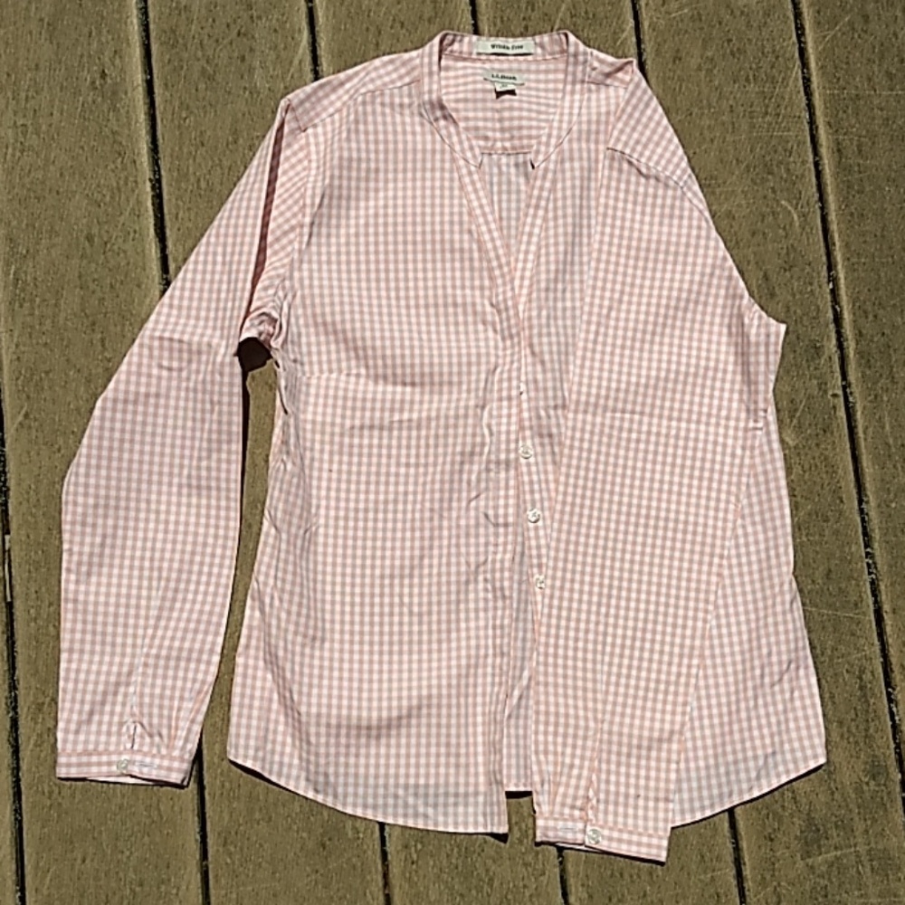 Pink gingham button-down